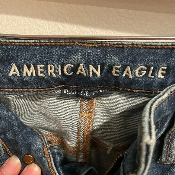 American Eagle super‎ stretch light wash jeans 00 - Picture 3 of 4